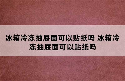 冰箱冷冻抽屉面可以贴纸吗 冰箱冷冻抽屉面可以贴纸吗